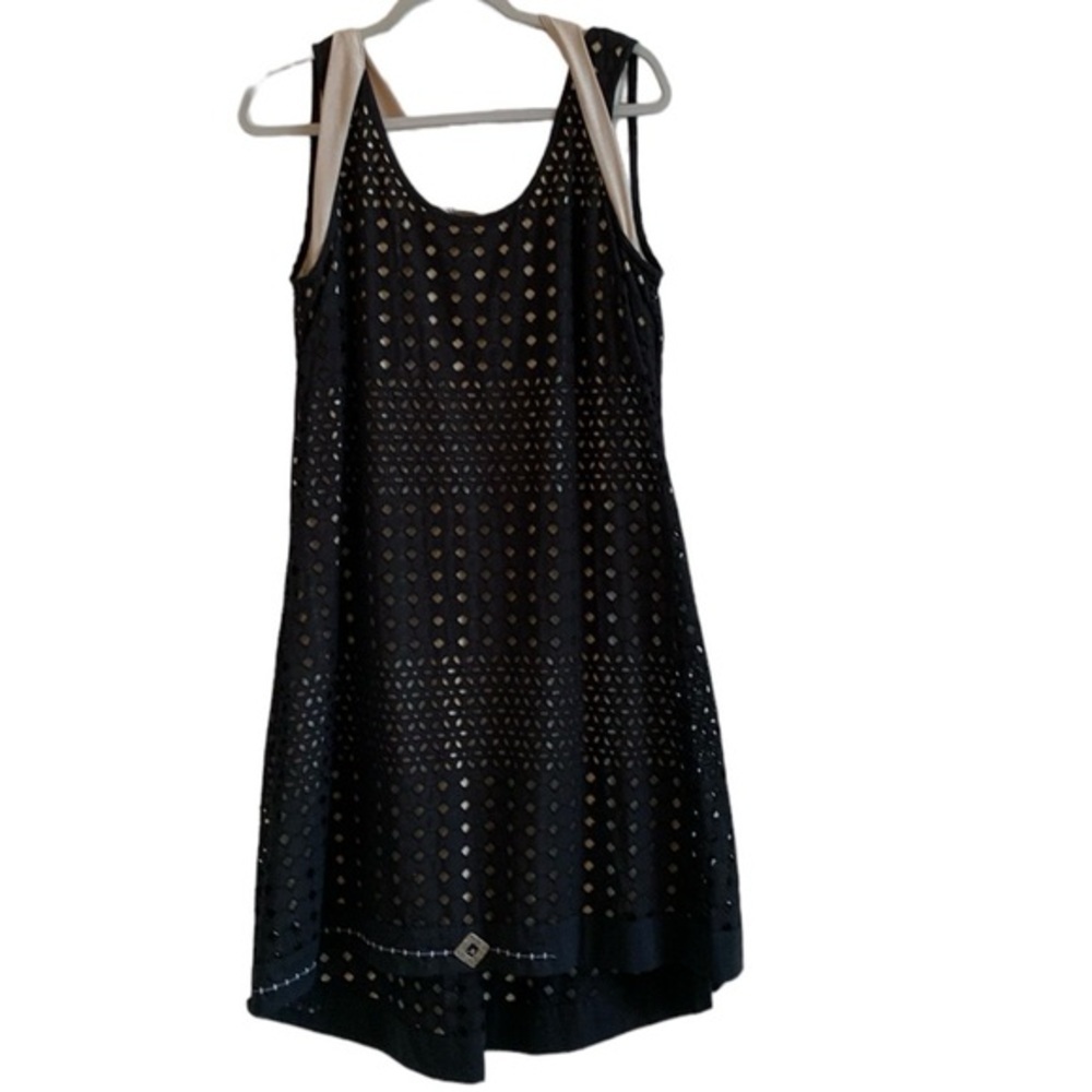 NWOT Derby Dress Elisa Cavaletti Black sleeveless Eyelet Dress Sz 10 - Picture 1 of 14